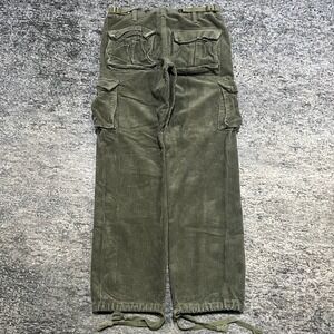 MNML Cargo Pants Mens 30x30 Green Corduroy Multi Pocket Utility Adjustable
